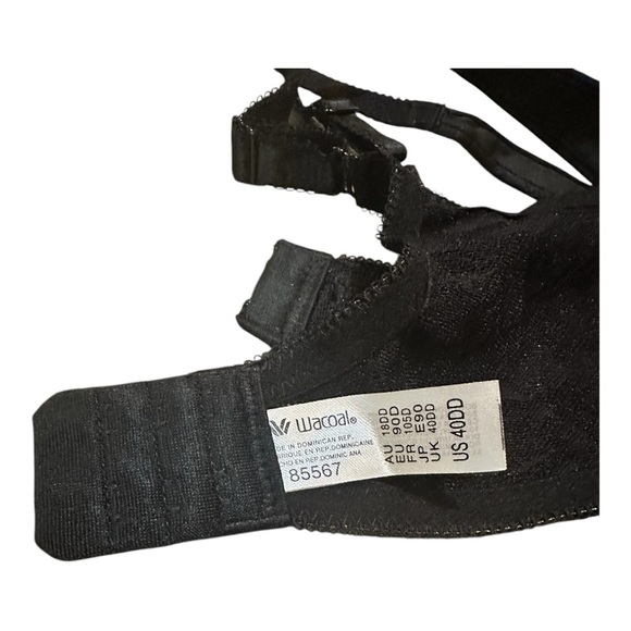 Wacoal Awareness Full Figure Underwire Bra 40DD or 38D Black - 85567 - NWT - Picture 9 of 9